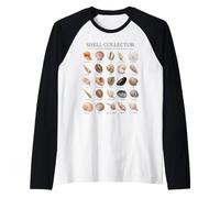 Shell Collector Conchas Marinas comunes del Mundo Arte Vintage Camiseta Manga Raglan