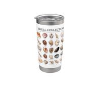 Shell Collector conchas marinas comunes del mundo arte vintage Vaso térmico de acero inoxidable de doble pared
