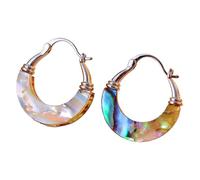 Shell Earrings - Oceans Inspired Dangle Jewelry for Elegant Styling | Natural Seashell Texture with Gold Tone Finish, Lightweight Color Accent Accessories for Bridal Ceremony Party Celebration Display