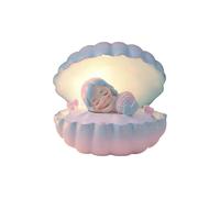 Shell Mermaid Beach Themed Night Light, Bedside Table Night Lamp Bedroom Light Mermaid Fairy Shell Night Lamp Beach Ocean Decoration(Blue)