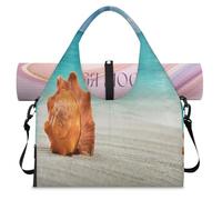 Shell On The Beach - Bolsa deportiva de lona para mujeres y hombres, bolsa de viaje para fin de semana con compartimento para zapatos, bolsa de hombro para yoga, gimnasio, viajes, color, L,