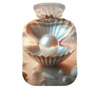 Shell Pearl - Botellas de agua caliente con pies de cubierta suave y calentador de cama, bolsa de agua caliente para aliviar el dolor de cuello y hombros, 2 litros