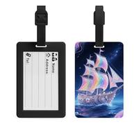 Shell Sailing in Star Ocean - Etiquetas personalizadas para maleta con cubierta de privacidad, ranura para tarjeta de identificación para bolsa de equipaje de viaje, etiquetas de nombre de diseño