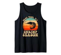 Shell, sí, es la Temporada de camarones Retro Meme Seafood Camiseta sin Mangas