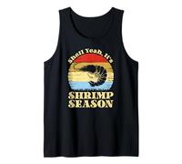 Shell, sí, es la Temporada de camarones Retro Meme Seafood Camiseta sin Mangas