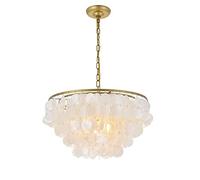 Shell Wind Chime Candelabro Marco de metal Nácar Lámpara colgante Personalizada Creativa Dormitorio Estudio Decoración de la habitación de los niños Lámpara colgante de techo E26 Accesorios de