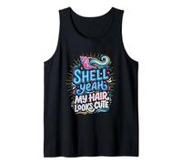 Shell Yeah Beach Mermaid Girl Summer Camiseta sin Mangas