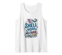 Shell Yeah Beach Mermaid Girl Summer Camiseta sin Mangas