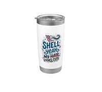 Shell Yeah Beach Mermaid Girl Summer Vaso térmico de acero inoxidable de doble pared