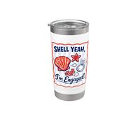 Shell Yeah I'm Engaged Getting Married Bride Vaso térmico de acero inoxidable de doble pared