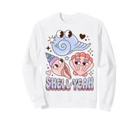 Shell Yeah Seashell Pun Beach Vacation Coastal Humor Sudadera