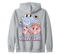 Shell Yeah Seashell Pun Beach Vacation Coastal Humor Sudadera con Capucha