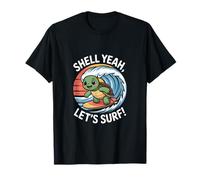 Shell Yeah, Vamos a Surfear, Linda Puesta de Sol en Forma de Tortuga Camiseta