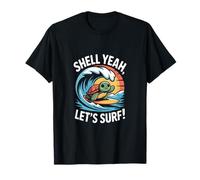 Shell Yeah, Vamos a Surfear, Linda Puesta de Sol en Forma de Tortuga Camiseta