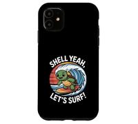 Shell Yeah, Vamos a Surfear, Linda Puesta de Sol en Forma de Tortuga Carcasa para iPhone 11