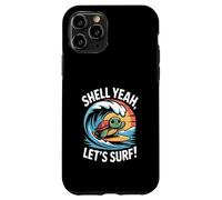 Shell Yeah, Vamos a Surfear, Linda Puesta de Sol en Forma de Tortuga Carcasa para iPhone 11 Pro