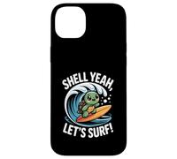 Shell Yeah, Vamos a Surfear, Linda Puesta de Sol en Forma de Tortuga Carcasa para iPhone 14 Plus