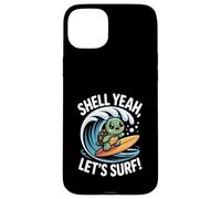 Shell Yeah, Vamos a Surfear, Linda Puesta de Sol en Forma de Tortuga Carcasa para iPhone 15 Plus