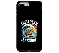 Shell Yeah, Vamos a Surfear, Linda Puesta de Sol en Forma de Tortuga Carcasa para iPhone 7 Plus/8 Plus