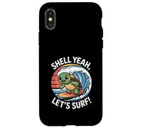 Shell Yeah, Vamos a Surfear, Linda Puesta de Sol en Forma de Tortuga Carcasa para iPhone X/XS
