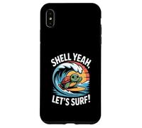 Shell Yeah, Vamos a Surfear, Linda Puesta de Sol en Forma de Tortuga Carcasa para iPhone XS MAX