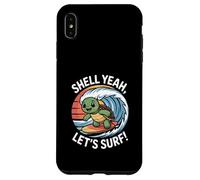 Shell Yeah, Vamos a Surfear, Linda Puesta de Sol en Forma de Tortuga Carcasa para iPhone XS MAX