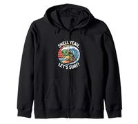 Shell Yeah, Vamos a Surfear, Linda Puesta de Sol en Forma de Tortuga Sudadera con Capucha