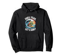 Shell Yeah, Vamos a Surfear, Linda Puesta de Sol en Forma de Tortuga Sudadera con Capucha