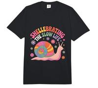 Shellebrating The Slow Life Rainbow Caracol Floral Comfort Colors Adult Heavyweight T-Shirt