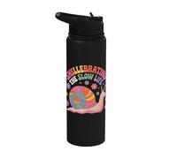 Shellebrating The Slow Life Rainbow Caracol Floral Stainless Steel Insulated Water Bottle