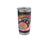 Shellebrating The Slow Life Rainbow Caracol Floral Vaso térmico de acero inoxidable de doble pared