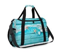 Shells - Bolsa de viaje de madera con diseño de estrella de mar para niñas, niños, mujeres y hombres, bolsa de viaje de madera para fin de semana, bolsa de hombro para viajes, deportes, gimnasio