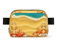 Shells On The Beach - Riñonera con estampado para mujer, bolsa cruzada impermeable con correa ajustable y cremallera