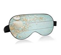 Shells on Wooden Board Sleep Mask Lightweight Soft Breathable Eye Mask with Adjustable Strap Blackout Eye Mask for Women Men for Travel Night Sleeping