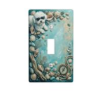 Shells - Placa de cubierta para interruptor de luz, cuerda de coral natural costero, de plástico, turquesa, tamaño estándar, para dormitorio, baño, cocina, decoración de entrada (individual)