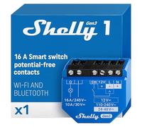 Shelly 1 Gen3 - Interruptor Relé Inteligente Con Contactos Secos, Wi-Fi Y Bluetooth, Control Remoto De Luz Por App, Compatible Con Alexa Y Google Home, No Requiere Hub, Chip Shelly De 8MB