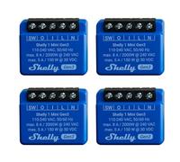 Shelly 1 Mini Gen 3 | Paquete de 4 | WiFi y Bluetooth Smart Switch 1 canal 8A | Hogar | Compatible con Alexa y Google Home | Aplicación iOS/Android | Contactos secos