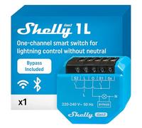 Shelly 1L Gen3 Con Bypass- Interruptor Inteligente WLAN, 1 Canal, Alexa, Google Home, Smartthings, No Requiere Concentrador, Mando A Distancia, No Requiere Conductor Neutro, Montaje Empotrado, Control