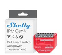 Shelly 1PM Gen4- Interruptor Relé Inteligente WLAN- Bluetooth- & Zigbee, 1 Canal, 16A, Medición De Potencia, Domótica, Control Remoto, No Requiere Hub, Alexa & Google