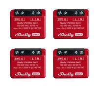 Shelly 1PM Mini Gen3 | Pack de 4 | Relé inteligente WiFi y Bluetooth, 1 canal 8A con medición de potencia | Domótica | Compatible con Alexa y Google Home | App iOS Android