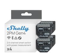 Shelly 2PM Gen4 - Interruptor de relé inteligente WiFi, interruptor de persiana, contador de corriente, 2 canales, 16 A, interruptor de luz, Smart Home, temporizador, Alexa, Google y HomeKit, mate, no