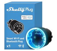 Shelly AZ Plug Negro - Enchufe Inteligente Alexa, 12A (2500 W), Tipo F, Wi-Fi, Medición de consumo eléctrico, Control remoto por app, Temporizador y Horarios, Protección IP20