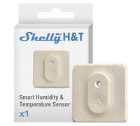 Shelly BLU H&T Marfil - Sensor de Temperatura y Humedad Bluetooth, Termómetro e Higrómetro Inteligente, Protección IP54, Alcance de 10 a 30 m, Batería de 2 Años, Almacenamiento de Datos