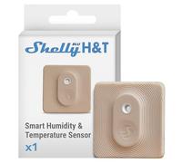 Shelly BLU H&T Moca - Sensor de Temperatura y Humedad Bluetooth, Termómetro e Higrómetro Inteligente, Protección IP54, Alcance de 10 a 30 m, Batería de 2 Años, Almacenamiento de Datos