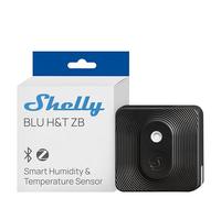 Shelly BLU H&T ZB Negro - Sensor de temperatura y humedad Zigbee y Bluetooth, Termómetro e Higrómetro inteligente, Protección IP54, Con batería 2 años, Requiere hub, Control por app