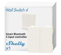 Shelly BLU Wall Switch 4 - Interruptor de pared Bluetooth, Control dispositivos inteligentes inalàmbrico, Multi-clic, Encriptación fuerte, Compatible con Home Assistant, app iOS y Android, sin Placa