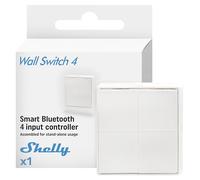 Shelly BLU Wall Switch 4 Stand Alone - Interruptor Bluetooth Inalámbrico para dispositivos inteligentes, Control a distancia, Multi-clic, Compatible con Home Assistant, app iOS y Android