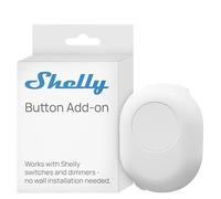 Shelly Button Add-on Blanco - Bouton boîte d'encastrement pour Relais et variateurs Shelly, Installation murale Non requise, Montage en Surface, Câbles préinstallés