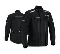 Shelly - Chaqueta larga de motocicleta para hombre, para aventura/turismo, con tela Cordura, resistente al viento, para verano, invierno, para carreras de moto, equitación, Negro, XXL