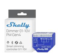 Shelly Dimmer 0/1-10V PM Gen4 - Variateur LED Connecté pour Drivers 0-10V et 1-10V, Wi-Fi 6, Zigbee, Matter et Bluetooth, Mesure de Consommation, Mode Nuit, Horaires,Hub non-requis, Alexa, Google Home